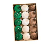 Colcolo Lot de 15 Boules de Noël décoratives à Suspendre pour Sapin de Noël, pour Jardin, Porche, Mur, Style B