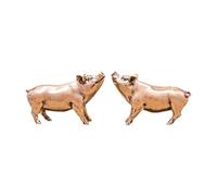 Colcolo Lot de 2 figurines miniatures de cochons en laiton, vintage, pour décorer un centre de table dans un salon ou comme cadeau d'anniversaire.
