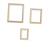 Colcolo Lot de 3 cadres photo miniatures 1/12 pour micro paysage, accessoires de scène de vie, ornement, maison de poupée, cadre photo en bois pour filles
