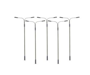 Colcolo Lot de 5 lampadaires miniatures pour maquettes de trains et de chemins extérieurs, lanternes décoratives pour maisons de poupées et décors à monter, Hauteur 7.5 Cm