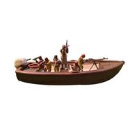 Colcolo Lot de 6 figurines miniatures au 1/64, idéales pour la décoration de dioramas et de jeux d'imitation en intérieur, avec Bateau