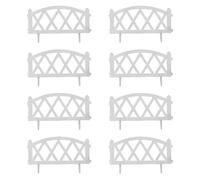 Colcolo Lot de 8 Bordures de Jardin avec Piquets, Barrières Polyvalentes pour Aménagement Paysager, Allées Extérieures, Parterres de Fleurs, pour Jardin, Blanc