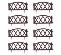 Colcolo Lot de 8 Bordures de Jardin avec Piquets, Barrières Polyvalentes pour Aménagement Paysager, Allées Extérieures, Parterres de Fleurs, pour Jardin, Brun