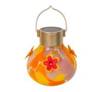 Colcolo Mangeoire à Oiseaux décorative de Jardin avec lumière Solaire, éclairage Automatique, Lampe Solaire Robuste en Verre, Lampe étanche pour, Jaune