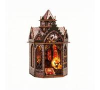 Colcolo Maqute TR Gothique à Assembler Maqute D'architecture Miniature Lumineux TR Miniature en Bois pr Adultes, Adolescents, Étagère, Bureau, Russe