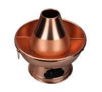 Colcolo Marmite Mongole Pot à Chaud Chaudron Casserole Récipient à Cuisson en Cuivre Épais Finition Polie Chaleur Régulière Poignées Latérales Solides Base, 28CM, style to 9