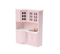 Colcolo Meuble Cuisine Miniature en Bois Compact Meuble Cuisine à l'échelle 1:12 Polyvalent Placard Miniature Style Campagne Américaine