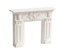 Colcolo Mini Cheminée Miniature Cheminée Mantel Foyer Miniature Ornement Figurine Décoratif pour Maison de Poupée en Plastique d'Ingénierie Centre, Blanc