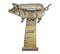 Colcolo Mini mètre ruban antique en cuivre, statuette de cochon, cadeau pour femme ou maman, outil de couture, mètre ruban pour tissus, patchwork et loisirs