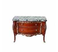 Colcolo Miniature Armoire Meuble Commode Miniature Tiroir Deux Tiroirs Qui S’ouvrent et Sculptures Élégantes Dorées Design Classique Adapté pour Décoration Intérieure de Poupée 1 12, Acajou