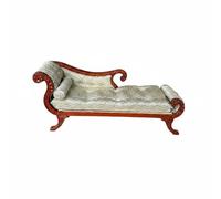 Colcolo Miniature Canapé Maison de Poupée Sofa Miniature Siège Décoratif Finition Élégante en Bois Adaptée pour Collectionneur Scène Décorative Accessoires de Jeu Ambiance Rétro, Acajou