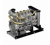 Colcolo Modèle de Moteur Didactique Maquette Mécanique Moteur à Cylindres Engrenages Pistons Alliage Métal Démonstration des Mécanismes Vue d'Ensemble Interne