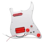 Colcolo Music Pickup Panel Plaque Micro Guitare Pickguard Chargé Mini Humbucker Humbucker Plaque Pré-câblée en PVC Alnico 5 Aimants Ton Polyvalent Suitable Studio Jams Compositions, Rouge