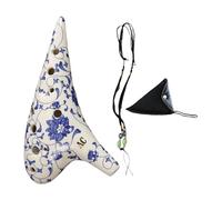 Colcolo Ocarina alto 12 trous en do, instrument de musique portable en céramique avec livre de chansons pour l'enseignement des débutants et des mélomanes, A