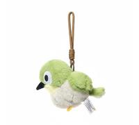 Colcolo Oiseau en Peluche Poupée Animale Moelleuse Jouet Enfant Décoratif Polyester Courte Plume Rembourrée Motif Convient aux Enfants Chambre Salon Cadeau, White-Eye W Lanyard