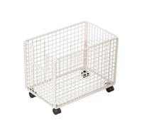 Colcolo Panier à linge en fil métallique, panier à linge sale, support multifonction gain de place, à avec roulettes pour chambre d'hôtel, Blanc