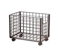 Colcolo Panier à linge en fil métallique, panier à linge sale, support multifonction gain de place, à avec roulettes pour chambre d'hôtel, Noir