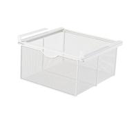 Colcolo Panier à Tiroir Coulissant Suspendu pour Placard, Sous Armoire Tiroir Suspend, Maille Métallique Panier de Rangement, Organisateur de Tiroir Coulissant Sous pour Bureau, Garde-Manger, Blanc