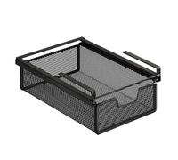 Colcolo Panier de rangement sous étagère, robuste et portable, tiroir coulissant suspendu noir pour chambre, armoire, comptoir, salle à manger, sous bureau, Longueur 37 Cm