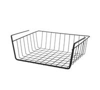 Colcolo Panier de rangement suspendu sous étagère, coulissant multifonction, fil métallique, support à épices pour cuisine, Noir, S