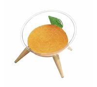 Colcolo Panier pour Chat Lit Chat Niche Hamac Berceau Acrylique Transparent Hémisphère Semi Fermé Soutien Enveloppant Pieds Bois Solides Tapis Tressé