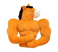 Colcolo Peluche Cheval Musclé 40 cm, Décoration Intérieure, Poney en Peluche Réaliste et Câlin, Ornement de Canapé pour Enfants, Cadeau d'Anniversaire, Brun