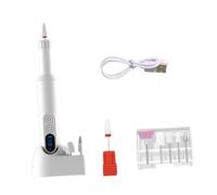 Colcolo Perceuse à ongles électrique Portable, stylo de lime de ponçage, par USB, broyeur d'élimination des peaux mortes, outil de manucure pour, Blanc