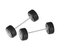 Colcolo Pièces de rechange de roues à échelle 1/64, 4 pièces, avec arbre de rouleau Miniature, jouets pour garçons de collection, modèle de voiture moulé sous, Argent A