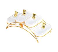 Colcolo Plateau de service à dessert avec couvercle, idéal pour les noix et les bonbons. Bols à apéritif pour noix et bonbons, parfaits pour la maison les, 4 Grille Ours