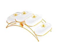 Colcolo Plateau de service à dessert avec couvercle, idéal pour les noix et les bonbons. Bols à apéritif pour noix et bonbons, parfaits pour la maison les, 4 Grille Fleur