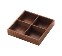 Colcolo Plateau de service compartimenté en bois, plateau à bonbons et amuse-gueules, de service polyvalent pour bonbons, hors-d'œuvre, fruits, légumes et, 4 Grilles