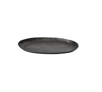 Colcolo Plateau Décoratif Métal Plateau de Service Plateau Plateau Centre de Table Aspect Relief Texturé Bords Lisses Construction Solide Compatible avec, Noir, 33,5 19 2,5 Cm