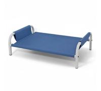 Colcolo Plateforme de Repos pour Animaux de Compagnie Surélevée Ossature Résistante en Acier Surface en Tissu Lavable Favorise la Fraîcheur et -être Adaptée à, Bleu, Moyen 70 49 20