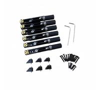 Colcolo Pont Industriel 6 Pièces Accessoires de Chevalet Guitare sans Corde Conception Séparée Élément Réglable Construction Résistante Adapté à Projet Réparation Guitare Usage Quotidien, Noir
