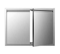 Colcolo Porte d'Armoire de Barbecue en Acier Inoxydable Trappe Panneau Construction Résistante pour Jardins et Patios Accès Sécurisé au Rangement, 800mm X 540mm, style to 2