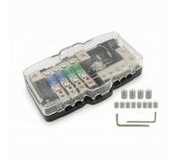 Colcolo Porte Fusible Automobile Bloc Distribution Courant 2 Entrées 4 Sorties Boîtier Protection Circuit Couvercle Transparent, Boîtier De Fusible ANL 2 Entrées 4 Sorties Sans Fusibles