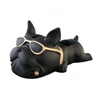 Colcolo Porte-mouchoirs Décoratif Distributeur de Tissus Boîte à Mouchoirs Boîte de Rangement Statue Résine Plateau Intégré pour Accessoires Quotidiens Adapté, Noir