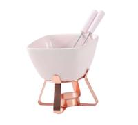 Colcolo Pot à fondue au chocolat, chauffe-beurre, petits appareils de cuisine, créative au chocolat avec 2 fourchettes pour dessert caramel, Étagère En or Rose