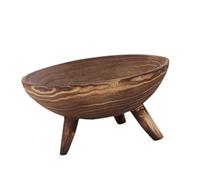 Colcolo Pot de Fleurs en Bois à 3 Pieds, Polyvalent pour la Maison et Le Jardin. Fabriqué en Bois carbonisé Robuste avec Une Base trépied. Plateau à Fruits, 22x11cm