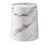 Colcolo Poubelle à motif marbre avec couvercle rotatif, poubelle sous évier de cuisine, élégante à double couche, multifonction, White Size L