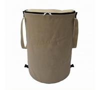 Colcolo Poubelle Extérieure Pliable Sac Déchets Conteneur Textile avec Fermeture à Glissière et Couvercle en Oxford 600D Bandoulières Latérales pour Transport, Marron, S 10 Gallons 37.8L 34 40cm