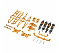 Colcolo pour Voiture Télécommandée Kit Châssis Complet Amortisseurs Semi-métal Barres de Liaison Pièces Direction Aluminium 6061 Anodisé Renfort Structurel, Gold