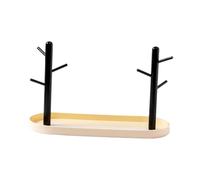 Colcolo Présentoir à Bijoux, Organiseur de Plateaux à Bijoux, élégant et Polyvalent, Plateau d'entrée, Porte-clés pour Boucles d'oreilles, bagues, Blanc Laiteux Double