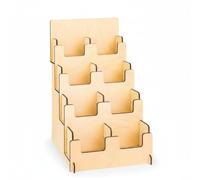 Colcolo Présentoir Autocollants Bois Support Présentoir de Table Multi-Niveaux Rangement Vertical Paquets Bois Bambou Structure Stable Adapté aux Bureaux Stands d'art Créatif Collectionneurs