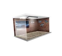 Colcolo Présentoir de Garage moulé sous pression en acrylique avec lumières, Mini boîtes de rangement anti-poussière pour voiture, pour Collection de modèles, Briques rouges