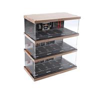 Colcolo Présentoir de voiture modèle moulé sous pression à l'échelle 1:64, vitrine en bois, vitrine de Garage Diorama pour petites voitures, 3 couches