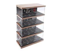 Colcolo Présentoir de Voiture modèle moulé sous Pression à l'échelle 1:64, vitrine en Bois, vitrine de Garage Diorama pour Petites Voitures , 4 Couches