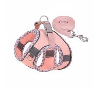 Colcolo Puppy Harness Harnais Chiot Gilet avec Laisse Ensemble Antitraction Maille Aérée avec D de Fixation et Éléments Réfléchissants pour Visibilité Adapté, Rose, XXS