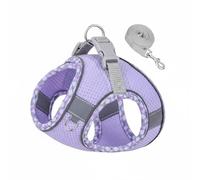 Colcolo Puppy Harness Harnais Chiot Gilet avec Laisse Ensemble Antitraction Maille Aérée avec D de Fixation et Éléments Réfléchissants pour Visibilité Adapté, Violet, XXS