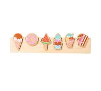 Colcolo Puzzle Matching Board Toy Blocs en bois Puzzles en bois pour tout-petits Jeu de logique Jeu de société Jouet cognitif, le dessert